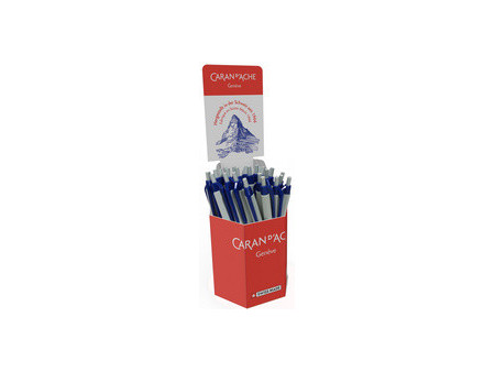 CARAN D'ACHE Stylo à bille rétractable Eco, bleu, présentoir