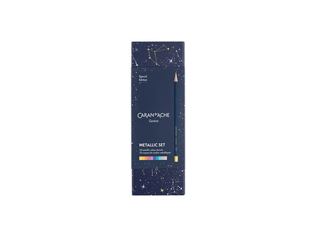 CARAN D'ACHE Crayons de couleur COSMIC BLUE, 10 pièces
