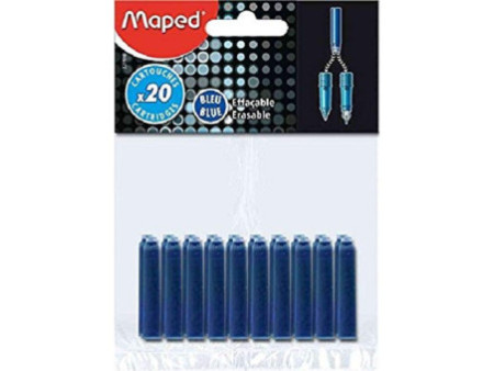 Maped Cartouche d'encre, bleu, dans un blister