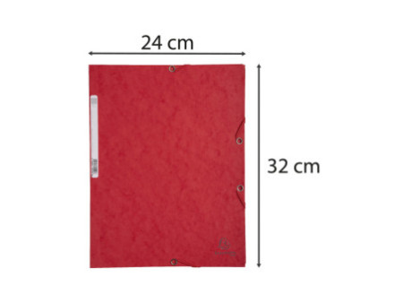 EXACOMPTA Chemise à élastiques, A4, carton, rouge