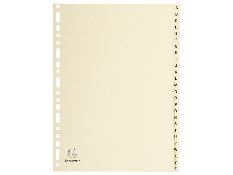 EXACOMPTA Intercalaires carte peau, A-Z, A4, 26 touches