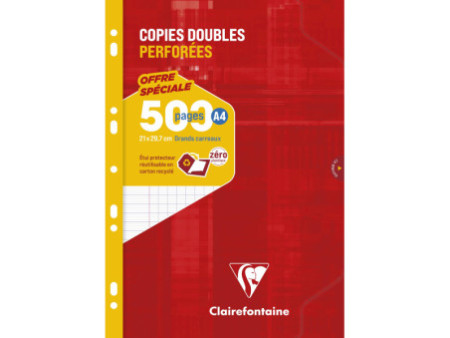 Clairefontaine Copies doubles perforées, A4, séyès