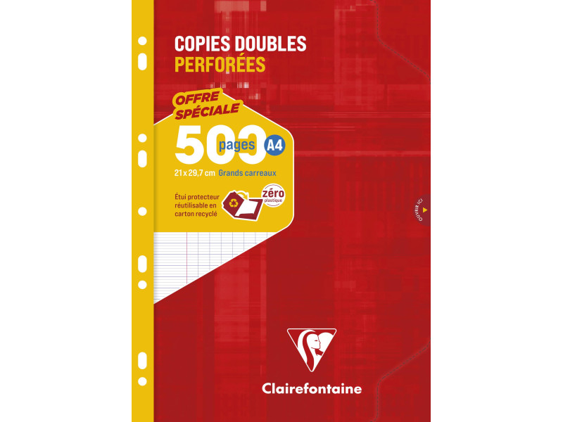 Clairefontaine Copies doubles perforées, A4, séyès