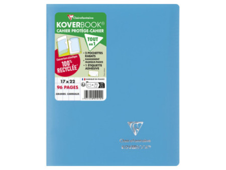 Clairefontaine Cahier Koverbook, 170 x 220 mm, Seyès, bleu