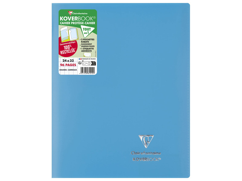 Clairefontaine Cahier Koverbook, 240 x 320 mm, Seyès, bleu