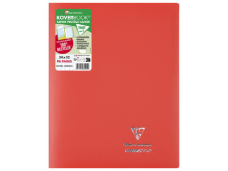 Clairefontaine Cahier Koverbook, 240 x 320 mm, Seyès, rouge