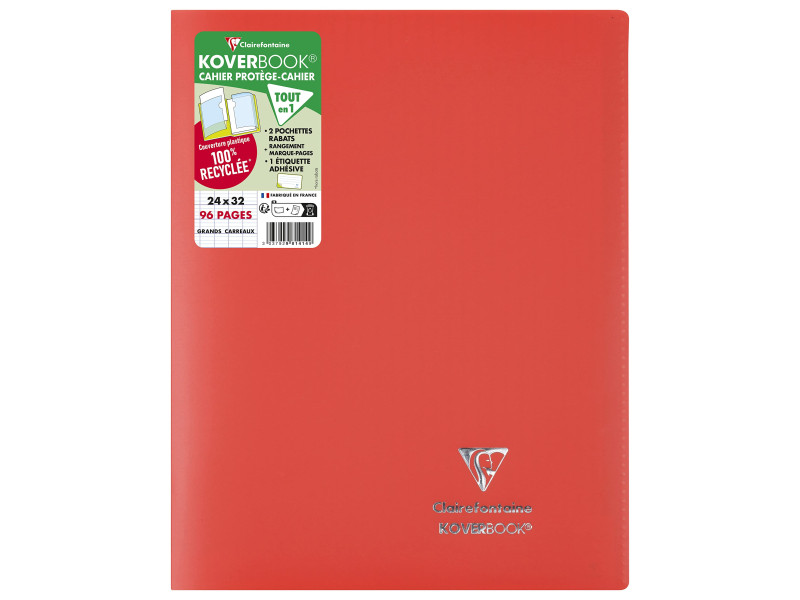 Clairefontaine Cahier Koverbook, 240 x 320 mm, Seyès, rouge