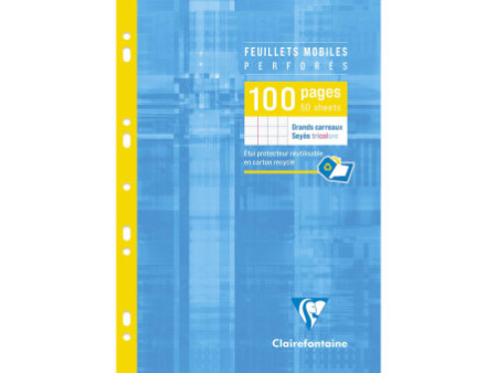 Clairefontaine Feuillets mobiles, A4, Séyès, 100 pages