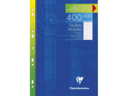 Clairefontaine Feuillets mobiles perforés, A4, quadrillé 5x5
