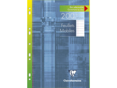 Clairefontaine Feuillets mobiles, A4, ligné 8 + marge