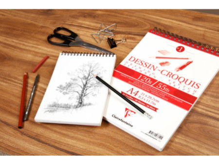 Clairefontaine Bloc papier dessin Croquis, A4, 160 g/m2