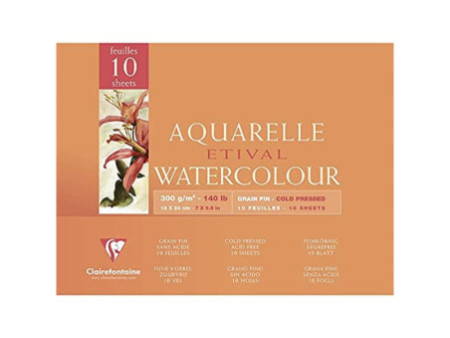 Clairefontaine Bloc de dessin Aquarelle ETIVAL, 180 x 240 mm