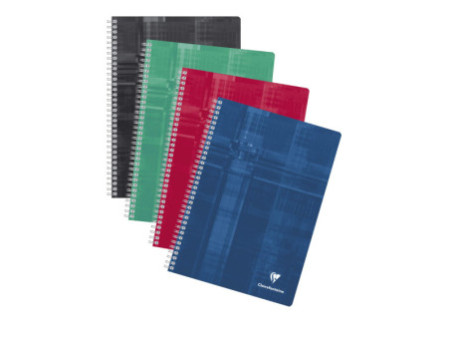Clairefontaine Cahier à spirale, A4, ligné 8 + marge,assorti