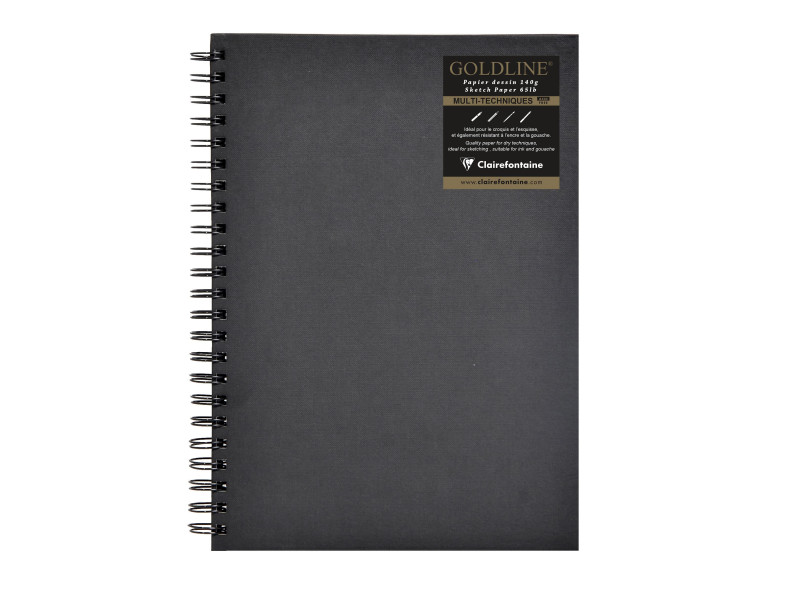 Clairefontaine Carnet spiralé de papier dessin Goldline, A4