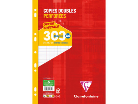 Clairefontaine Copies doubles perforées, A4, séyès
