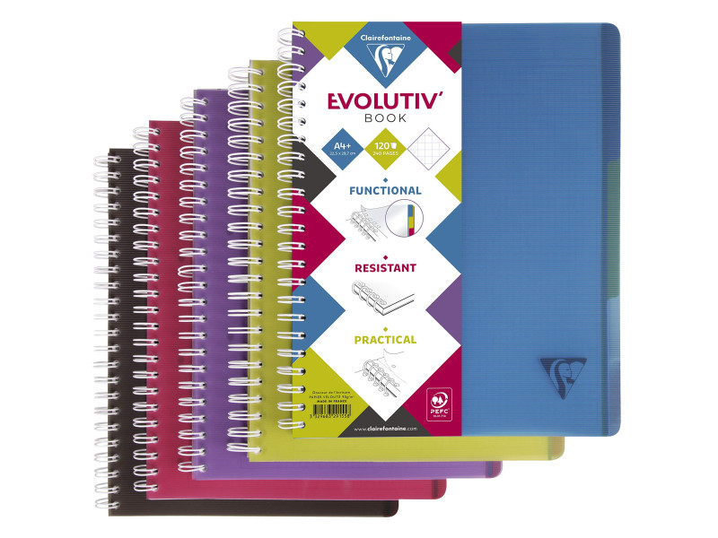 Clairefontaine Cahier Evolutiv'book, A4+, quadrillé 5x5