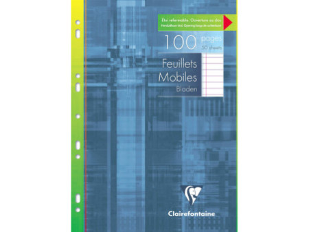 Clairefontaine Feuillets mobiles, A4, ligné 8 + marge