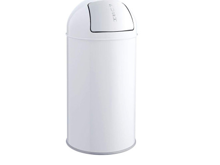 helit Poubelle en métal 'the dome', 50 litres, blanc
