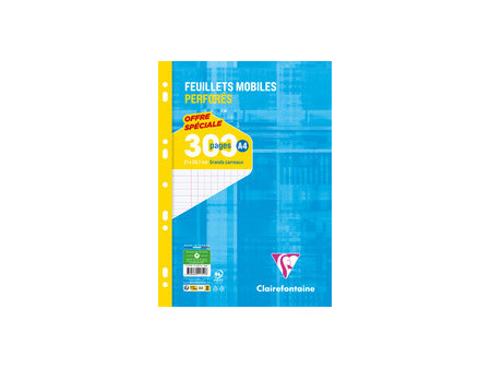 Clairefontaine Feuillets mobiles perforés, A4, quadrillé 5x5
