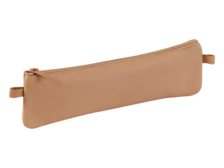 Clairefontaine Trousse plate, cuir naturel