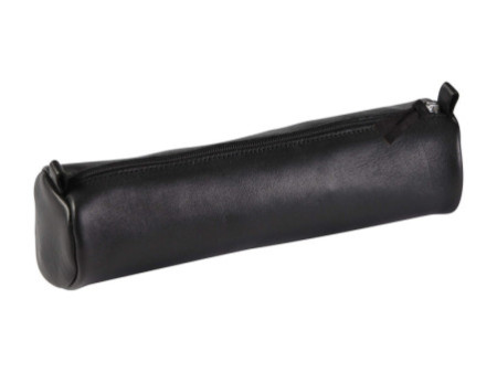 Clairefontaine Trousse ronde cuir, noir