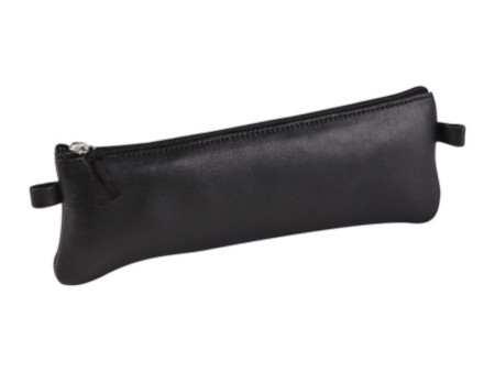 Clairefontaine Trousse plate, cuir noir