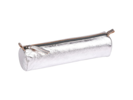 Clairefontaine Trousse CUIRISÉ, cuir, argent