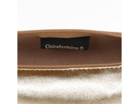 Clairefontaine Trousse CUIRISÉ, cuir, doré