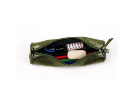 Clairefontaine Trousse CUIRISÉ, cuir, vert