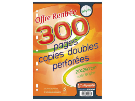 Calligraphe Copies doubles perforées, A4, séyès