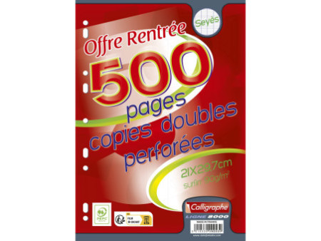 Calligraphe Copies doubles perforées, A4, séyès