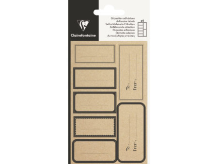 Clairefontaine Etiquettes adhésives 'Rectangle kraft', noir