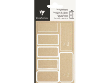 Clairefontaine Etiquettes adhésives 'Rectangle kraft',blanc