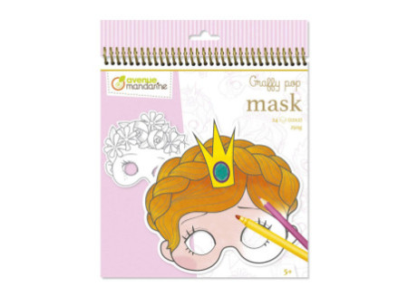 My Mandarine Carnet de coloriage Graffy Pop Mask 'Girl'
