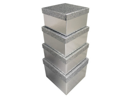 Clairefontaine Boîtes cadeaux 'Pailleté argent', set de 4