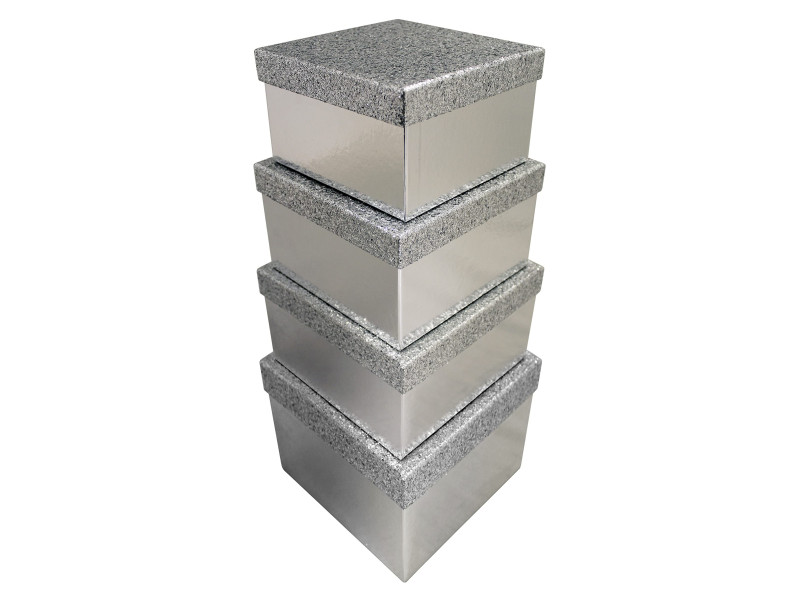 Clairefontaine Boîtes cadeaux 'Pailleté argent', set de 4