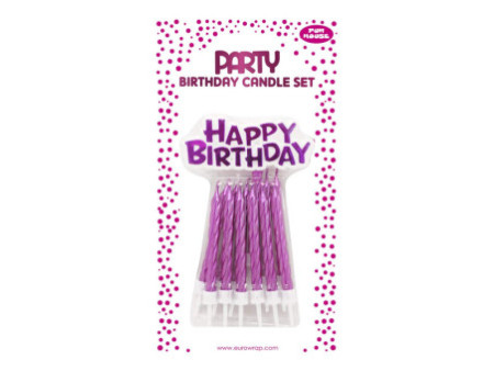 Clairefontaine Bougie d'anniversaire Happy Birthday, rose