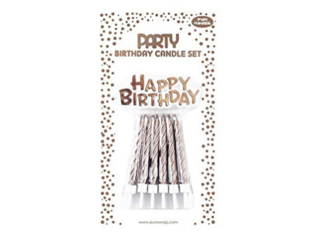Clairefontaine Bougie d'anniversaire Happy Birthday, or rose