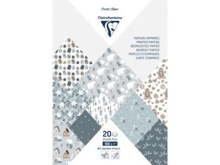 Clairefontaine Bloc de papier imprimé 'Noël polaire', A4