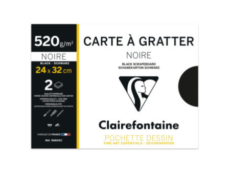 Clairefontaine Carte à gratter, 240 x 320 mm, noir