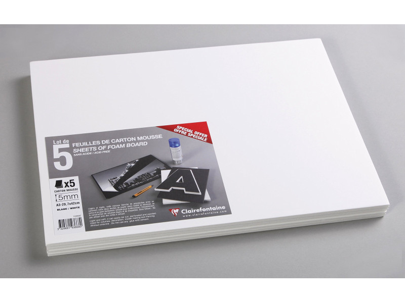 Clairefontaine Carton mousse, 297 x 420 mm (A3), 5 mm, blanc