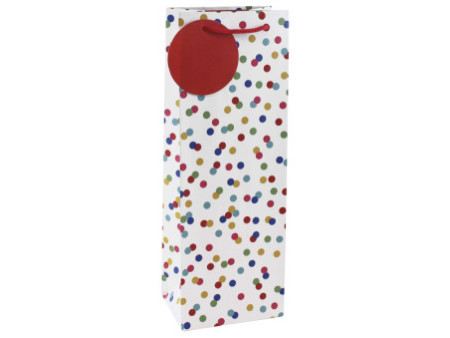 Clairefontaine Sac cadeau pour bouteille 'Pois colorés'