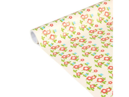 Clairefontaine Papier cadeau 'Tiny Rolls fleurs rouges'