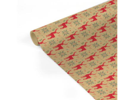 Clairefontaine Papier cadeau de Noël 'Tiny Rolls rennes'