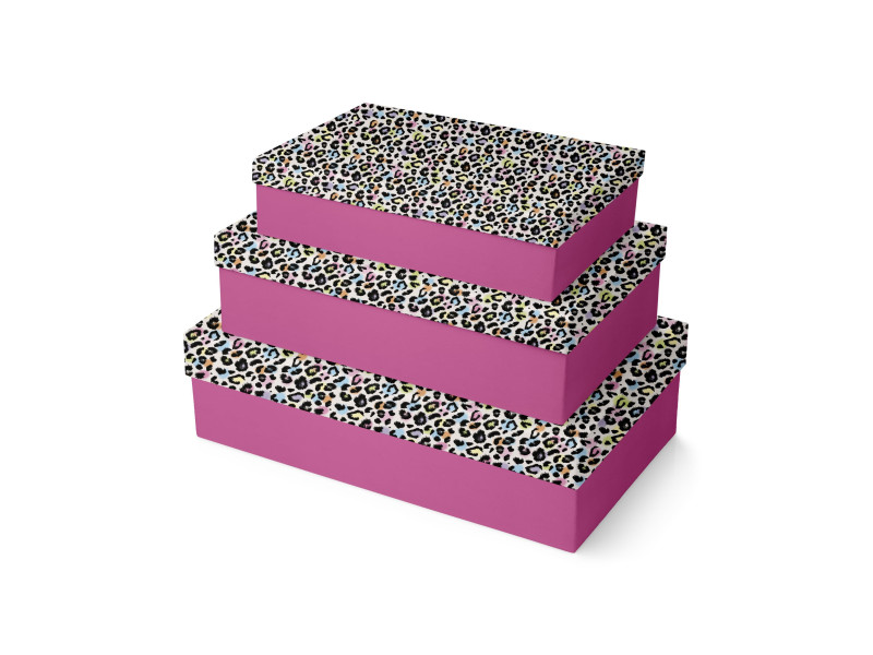 Clairefontaine Set de boîtes cadeau 'Léopard', 3 pièces