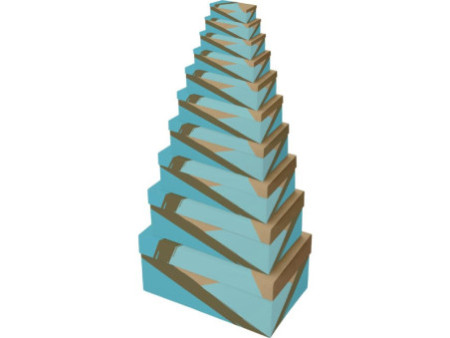 Clairefontaine Set de boîtes cadeau 'Turquoise', 10 pièces