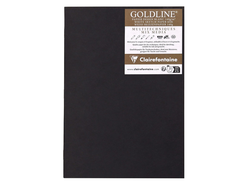 Clairefontaine Carnet de dessin GOLDLINE, A4, noir