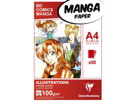 Clairefontaine Bloc de papier Layout MANGA ILLUSTRATIONS, A4