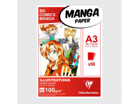 Clairefontaine Bloc de papier Layout MANGA ILLUSTRATIONS, A3
