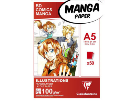 Clairefontaine Bloc de papier Layout MANGA ILLUSTRATIONS, A5